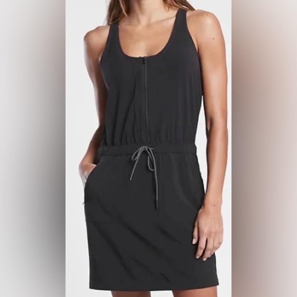 Athleta Women's Expedition Black Sleeveless Performance Tennis Skort Dress Sz 2